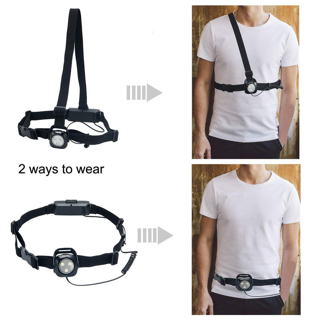 Suptig Outdoor Night Running Lights For Running Camping Hiking Jogging Outdoor Adventure- Hands-Free, Bright And Water-Resistant