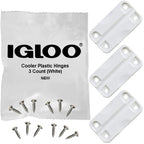 Igloo Cooler Plastic Hinges For Ice Chests (Set Of 3), White, Standard Size, Contain Uv Inhibitors