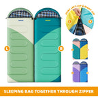 Kanyak Warm & Cool Weather Single Sleeping Bag For Adults Kids, Ideal For Hiking, Camping & Outdoor Adventures, Great Gift For C