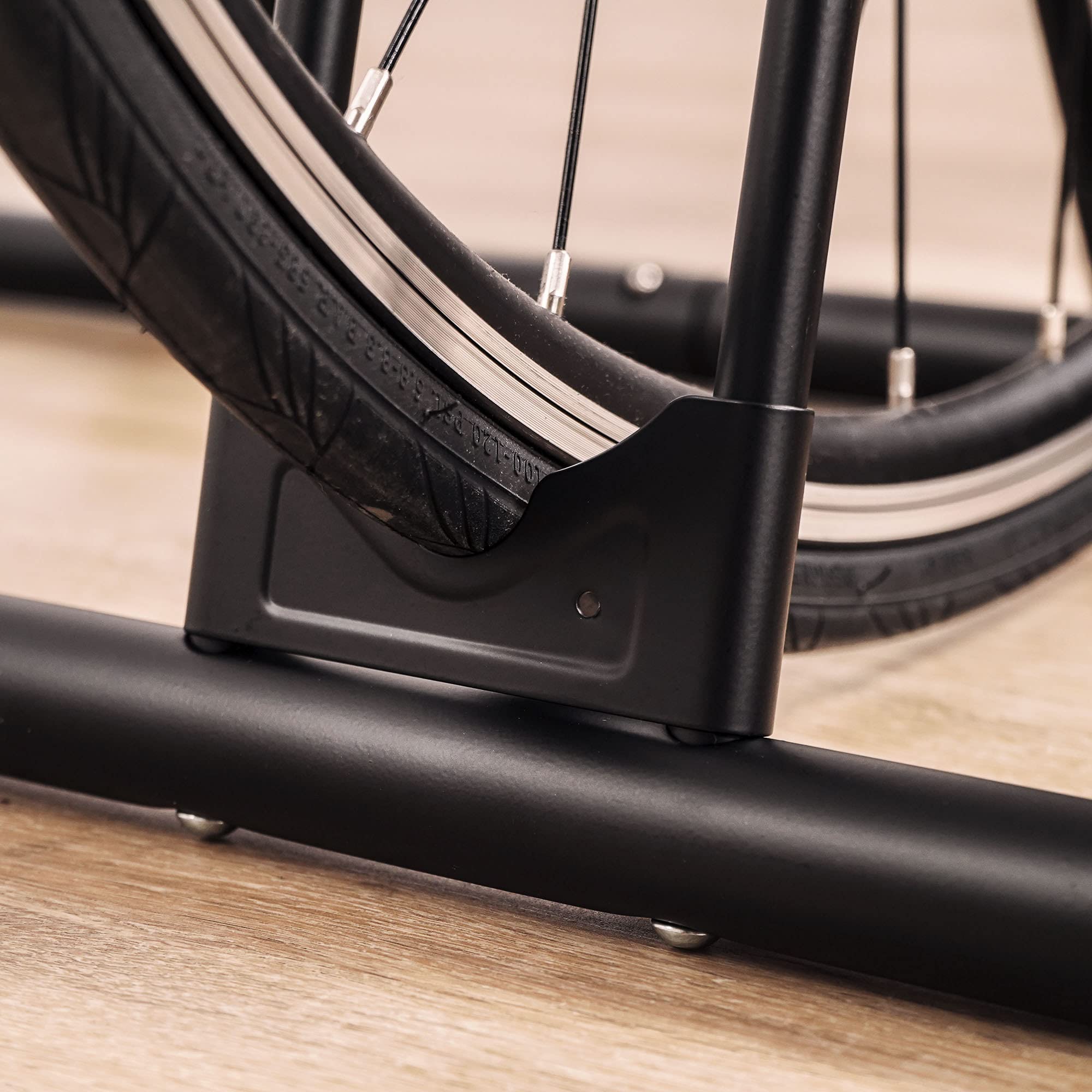 Cyclingdeal 3 Bicycle Floor Type Parking Rack Stand - For Mountain Mtb And Road Bike Indoor Garage Storage - 3 Bikes