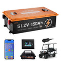 VEVOR 48V (51.2V) 150AH Lithium Golf Cart Battery, with 20A Charger, Lifepo4 Battery Kit, Built-in 250A BMS, with Bluetooth & To