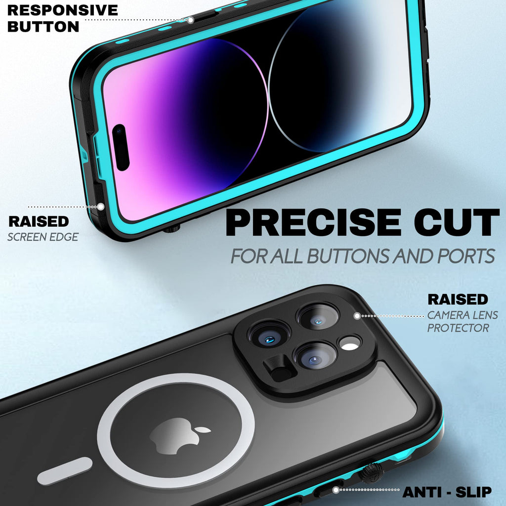 Beastek Iphone 14 Pro Waterproof Case, Tre Series Magsafe Shockproof Dustproof Ip68 Case With Built-In Screen Protector And Mag
