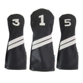 Sunfish Leather Golf Headcover Set 1-3-5 Driver 3 Wood 5 Wood Fairway Black And White