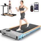 Funmily Walking Pad Treadmill With Incline,2.5Hp Brushless Wooden Under Desk Treadmill With Smart App,300 Lb Capacity,2 In 1 Por
