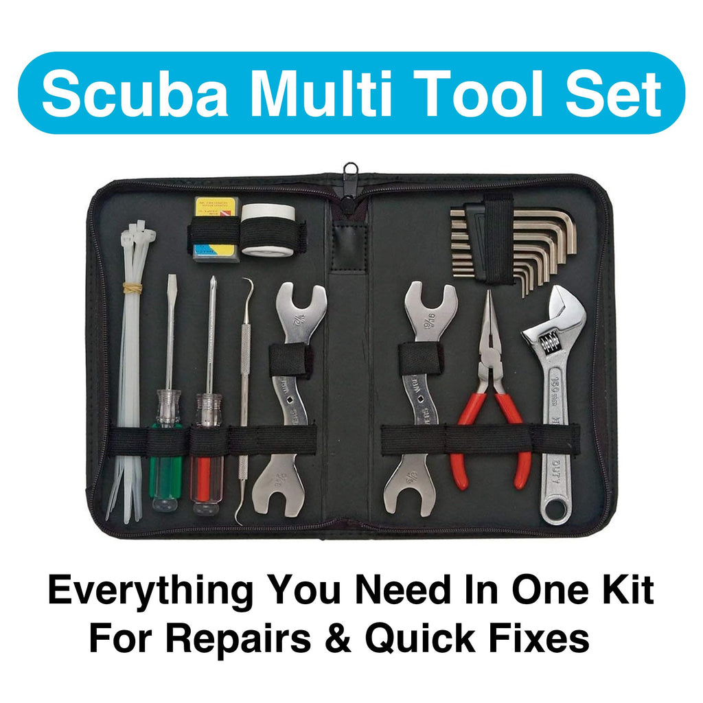 Innovative Scuba Concepts Deluxe Scuba Diving Tool Kit - Ultimate Multi Tool Repair Tool Set For Diving & Scuba Gear With Nylon