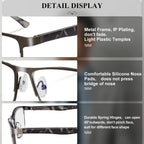 Lcbestbro 3 Pack Business Blue Light Blocking Reading Glasses For Men, 25 Metal Readers