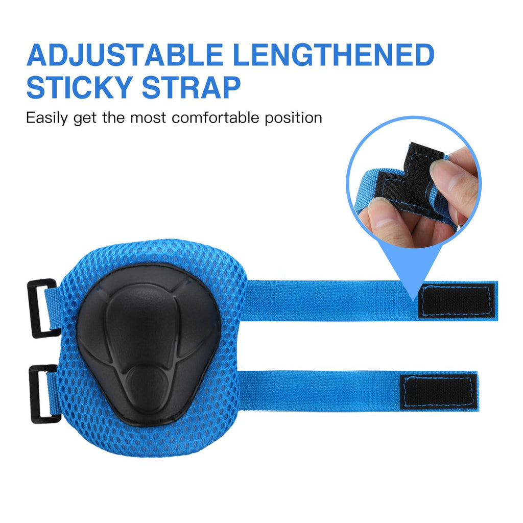 6PCS Kids Protective Gear Set, Knee Pads for Kids 3-10 Years Old, Toddler Elbow Pads, Wrist Guards, Skating Cycling Bike Rollerb