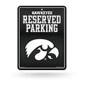 Rico Industries NCAA Iowa Hawkeyes Metal Parking Sign 8.5 x 11 Carbon Fiber Metal Parking Sign - Great for Man Cave, Bed Room, O