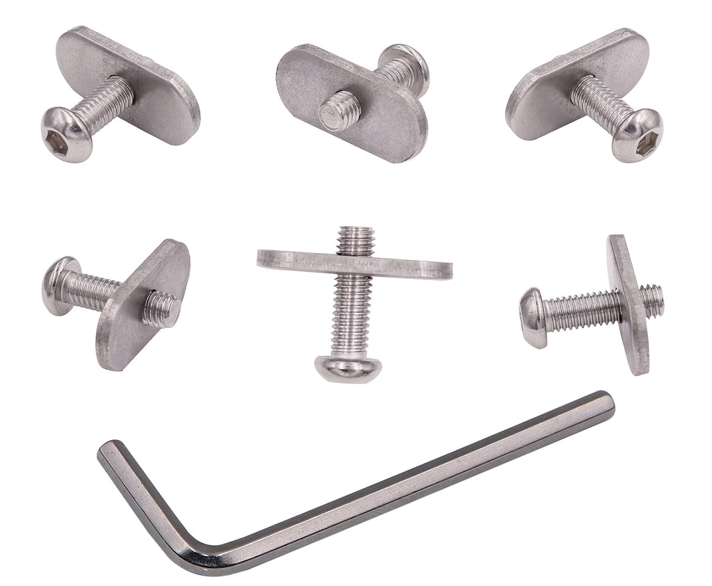 Meter Star 6 Pcs 304 Stainless Steel Kayak Rail Screws & M6 Track Nuts Rail Hardware Gear Mounting Replacement Kit For Kayaks Ca