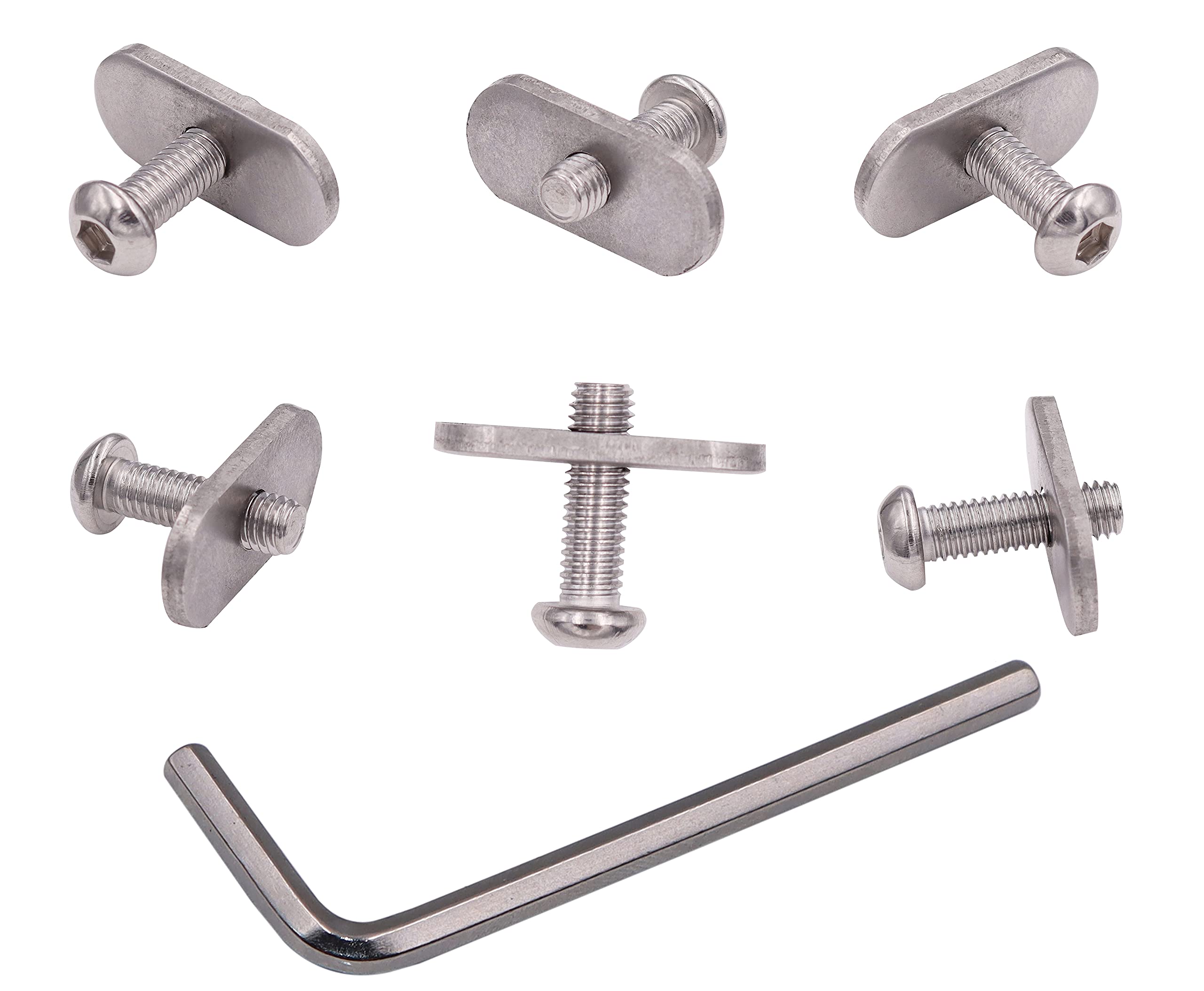 Meter Star 6 Pcs 304 Stainless Steel Kayak Rail Screws & M6 Track Nuts Rail Hardware Gear Mounting Replacement Kit For Kayaks Ca