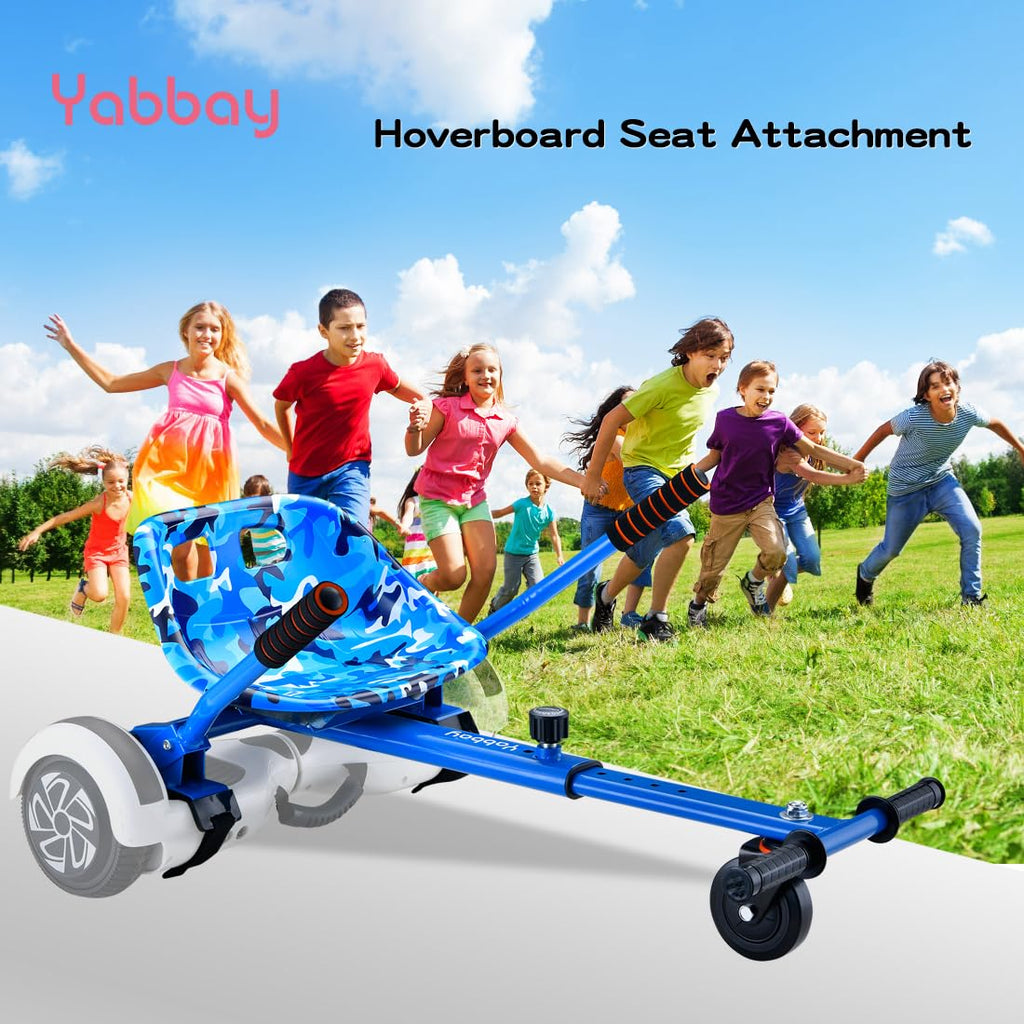 Yabbay Eco-Friendly Hoverboard Seat Attachment - Cool Seat, Swivel Wheel, Adjustable Length - Compatible With 6.5, 8, 8.5, 10 Ho