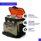 Arctic Zone Titan Deep Freeze Cooler - 16 Can Zipperless Hardbody Cooler - Moss Green Cooler With Deep Freeze Insulation, Hardbo