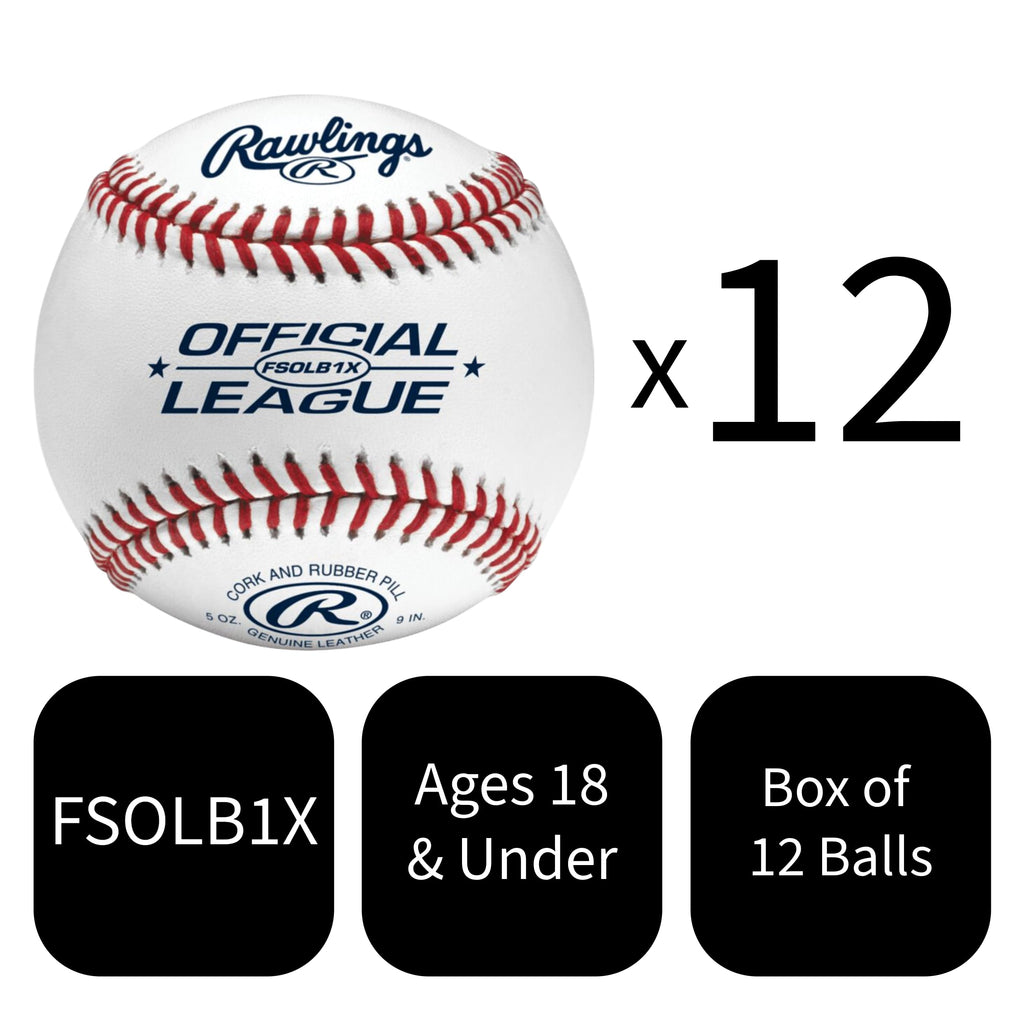 Rawlings | FLAT SEAM Official League Baseballs | FSOLB1X | Recreational Use Practice | 12 Count