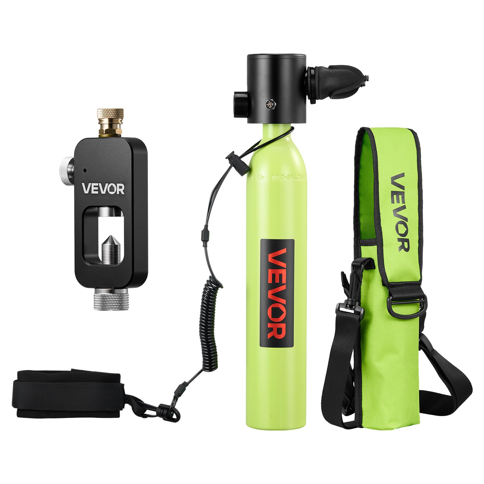 VEVOR Mini Scuba Tank, 0.5L Portable Diving Tank for Underwater Breathing, Reusable Lung Diving Cylinder up to 10 Minutes Dive T