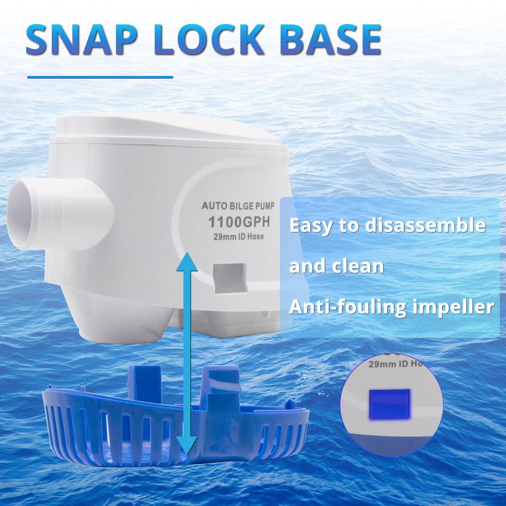 Yqmigu Automatic Water Pump 1100Gph,12V Bilge Pump,Equipped With Internal Floating Switch, Suitable For Submarines, Basement Pud