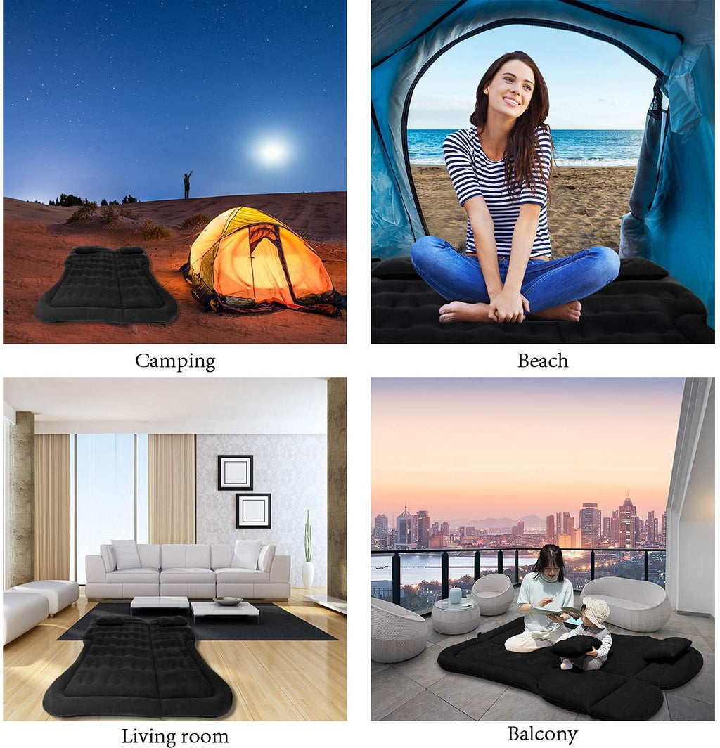 Saygogo Suv Air Mattress Camping Bed Cushion Pillow Inflatable Thickened Car Air Bed Mattress With Electric Air Pump Portable Sl
