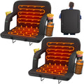 HOPERAN 23 2pcs Dual-Sided Heated Stadium Seats for Bleachers with Back Support, 3 Levels Heating Stadium Seating for Bleachers 