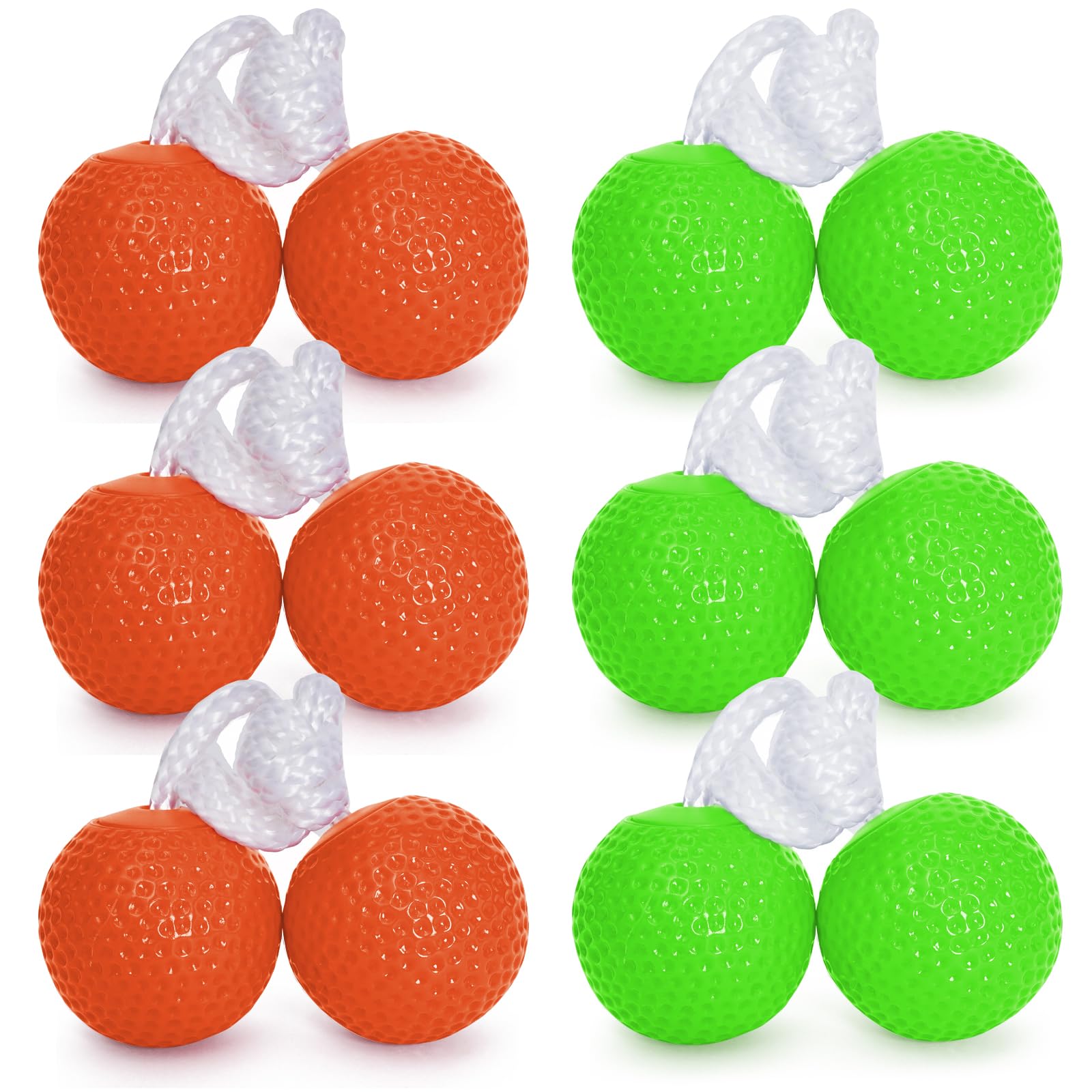 Keehoo KH Ladderball Balls Set 6 Pack Replacement Balls Ladder Toss Game Balls Soft Golf Balls Safe for Kids Lime Green Orange