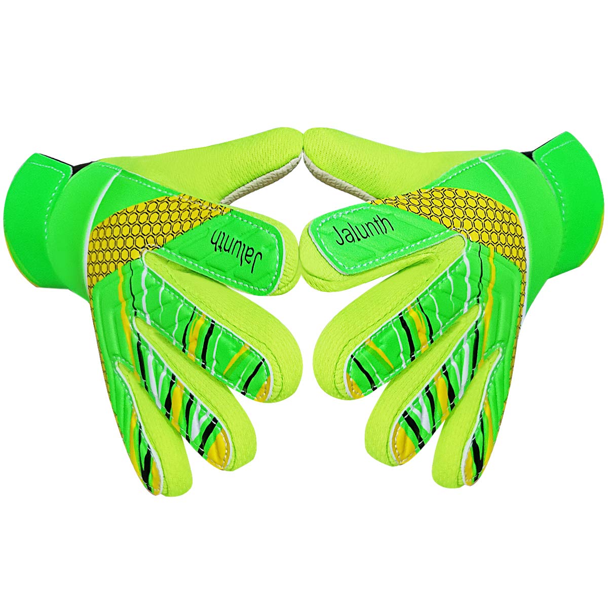 Jalunth Kids Youth Soccer Goalkeeper Goalie Gloves Boys Girls Goal Keeper Field Player Glove Ages 9-10 Years Old Anti-Slip Latex