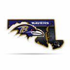 Rico Industries Nfl Baltimore Ravens State Shape Shape Cut Pennant - Home And Living Room D  Cor - Soft Felt Ez To Hang 18X0.10X