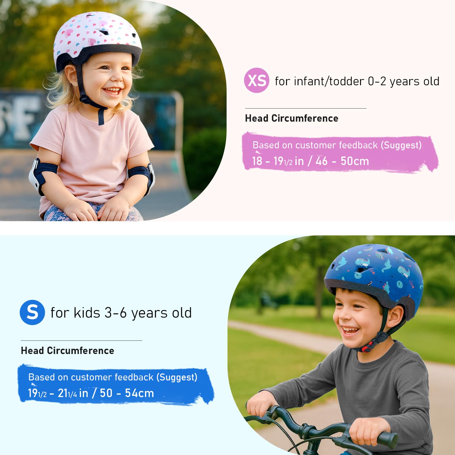 Kids Bike Helmet, Adjustable Helmets from Infant/Toddler/Baby to Children Girls and Boys, Age 2-4/3-6 Years Old (Dinosaur,S)