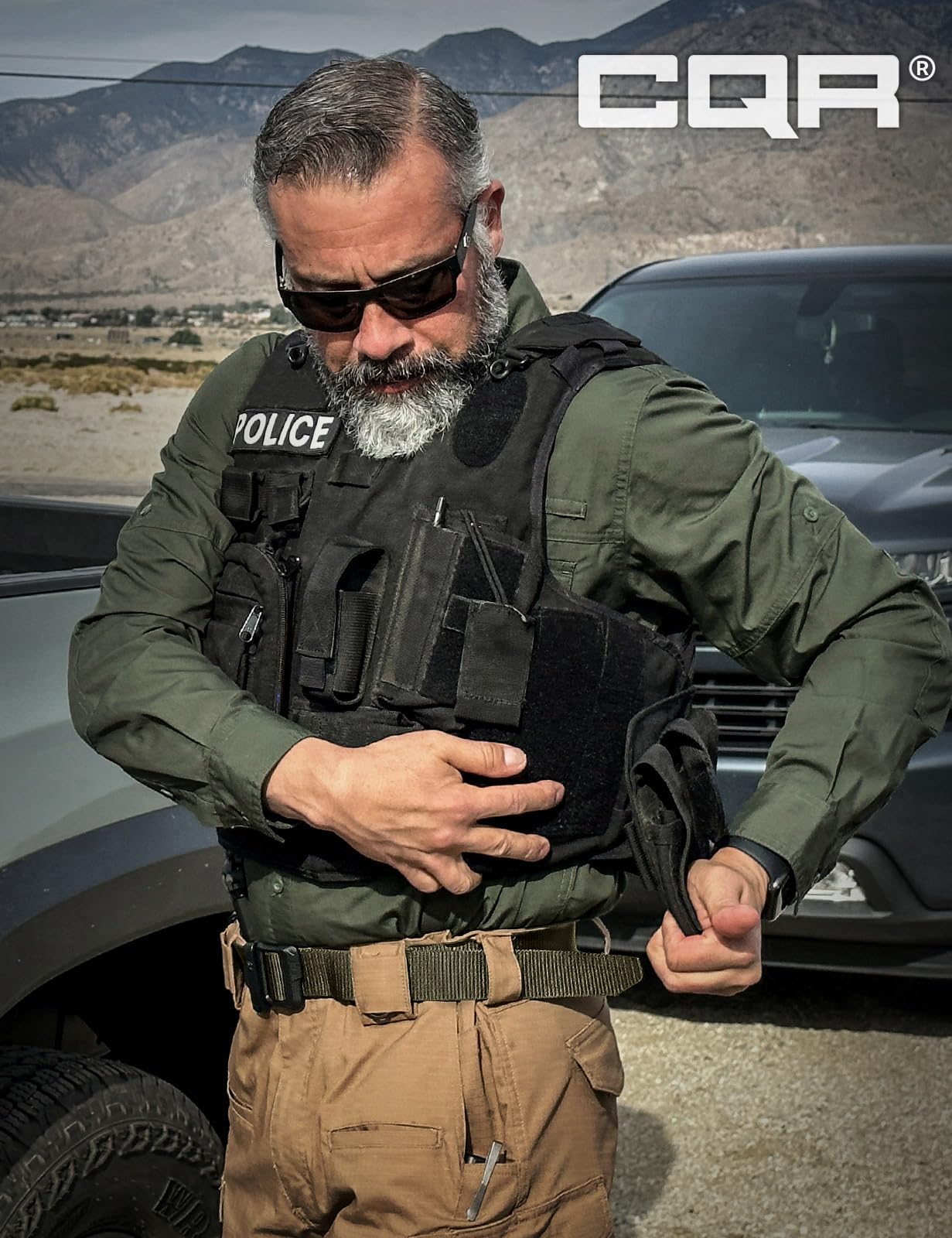 Cqr Tactical Belt, Military Style Heavy Duty Belt, Webbing Edc Quick-Release Buckle, Plastic Flip Tab Green, Xx-Large