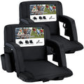 Sportneer Stadium Seats with Back Support: 2.5 Thick Comfy Cushion 6 Adjustable Angle Bleacher Seat with Armrest - 2 Large Poc
