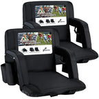 Sportneer Stadium Seats with Back Support: 2.5 Thick Comfy Cushion 6 Adjustable Angle Bleacher Seat with Armrest - 2 Large Poc