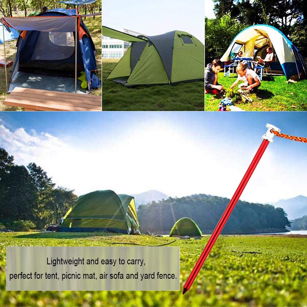 Tent Stakes Pegs 9 Inch, Lightweight Aluminum Alloy Tent Canopy Nail For Outdoor Camping, Hiking, Picnic Blanket, Beach Mat, Yar