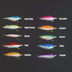 Tigofly 10 Pcs Ice Dub Uv Polar Fry Slowly Sinking Salmon Trout Steelhead Minnow Fly Fishing Flies Lures Set-Size 8
