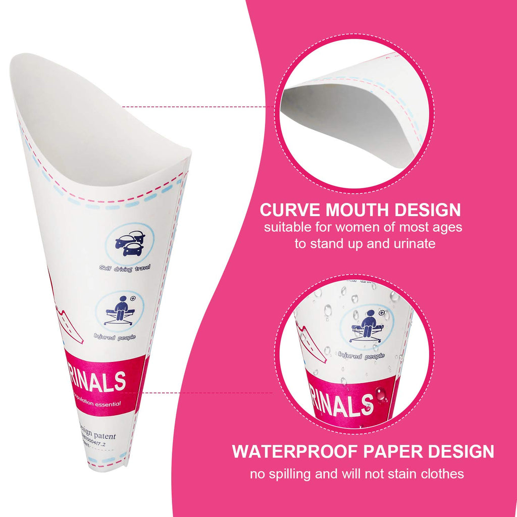 Disposable Female Urination Device Portable Lightweight Women Urinal Funnel Outside Standing Pee Cup Waterproof Paper Standing U