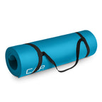 Cap High Density Exercise Mat With Strap, 68''X24'' 12Mm - Teal