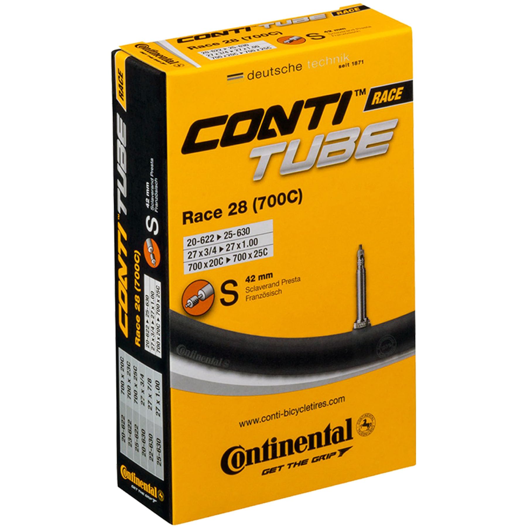 Continental Race 28 700X20-25C Bicycle Inner Tubes - 42Mm Long Presta Valve - 2 Pack