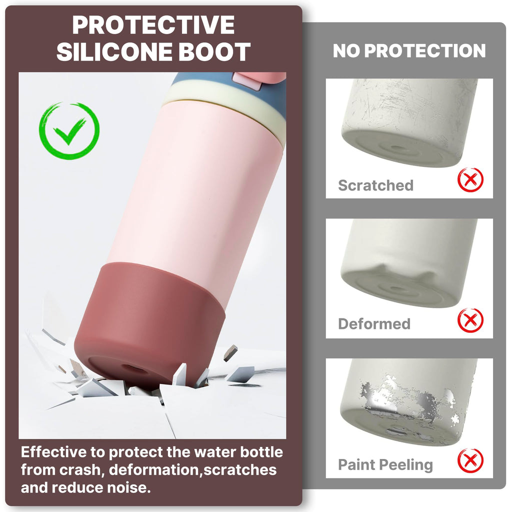 Diumepo Silicone Water Bottle Boot for Owala 14/16oz, Anti-Slip Protective Sleeve Bottom Bumper Protector for Owala Kids 12 oz T