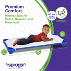 Sprogs Heavy Duty Childrens Standard 52''L Stackable Daycare Cots For Preschool Kids Sleeping, Resting, And Naptime, Spg-021-5,