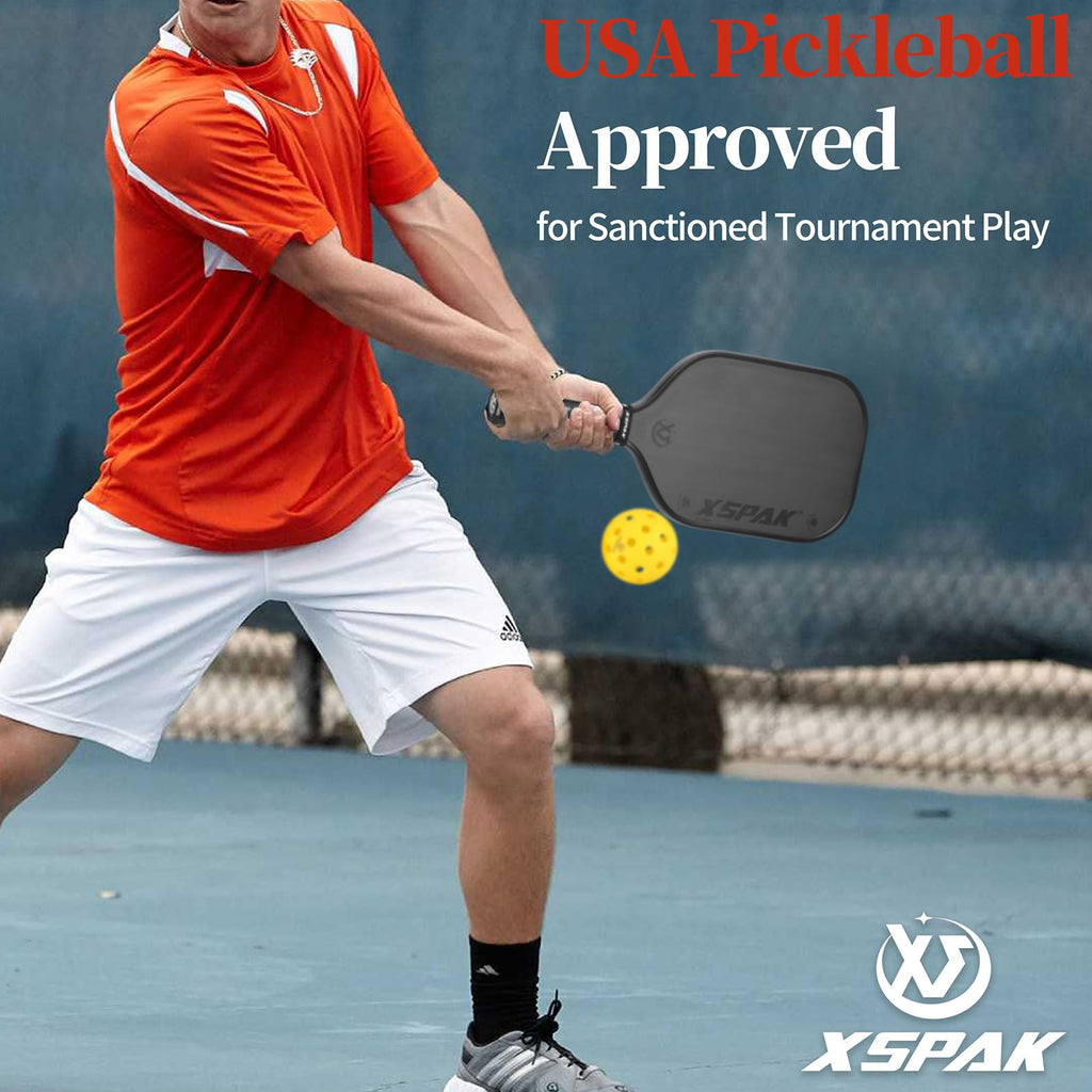 Xs Xspak Carbon Fiber Tournament Pickleball Paddle - Usapa Polypropylene Honeycomb Racket With Cushion Comfort Grip
