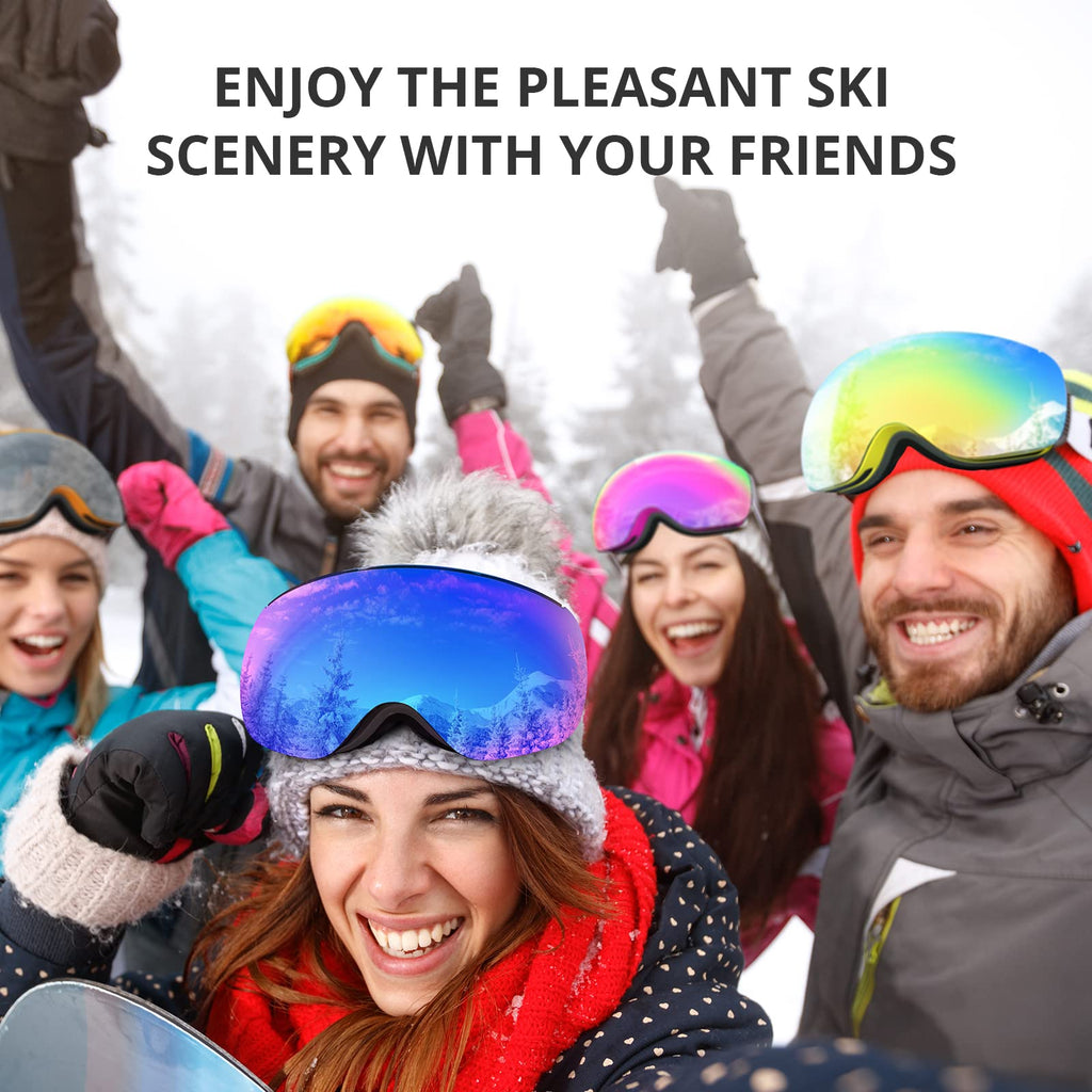 Akaso Otg Ski Goggles, Snowboard Goggles, Mag-Pro Magnetic Interchangeable Lenses, Snow Goggles For Men & Women