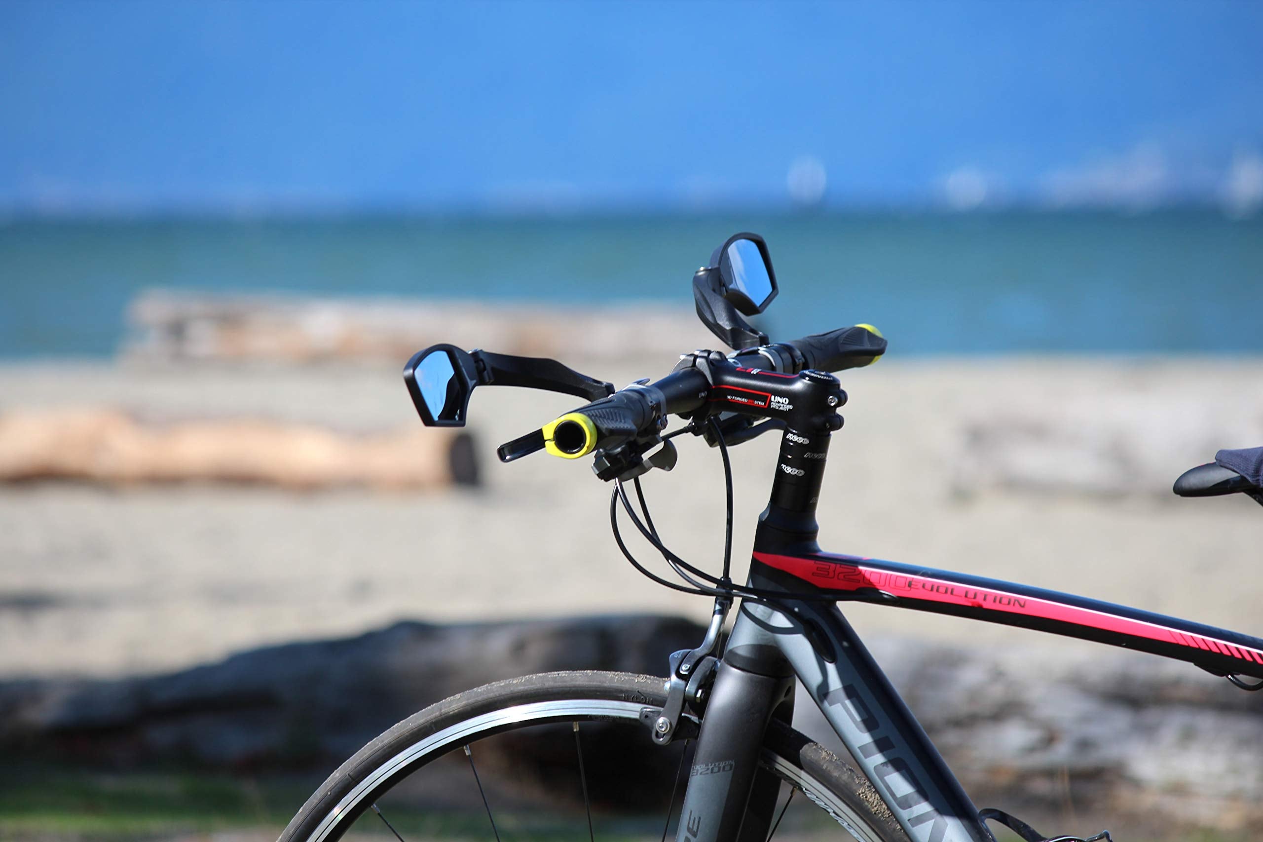Hafny New Handlebar Bike Mirror, Hd,Blast-Resistant, E-Bike Mirror, Glass Lens, Hf-Mr095 (Silver Left)