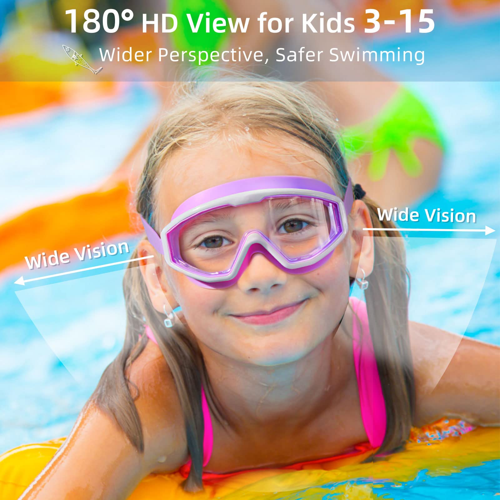 Freela Kids Goggles, Swim Goggles For Kids 3-15, Kids Toddler Goggles For Boys Girls Pool Beach Child Swimming Goggles, Uv Prote