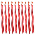 Azarxis Aluminum Tent Stakes Pegs Heavy Duty Lightweight For Camping Sand - 10 Pack (Black - Spiral - 9.84 Inches)
