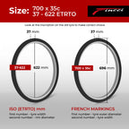 Fincci 700 X 35C Tire Foldable 37-622 With Nylon Protection For Cycle Road Mountain Mtb Hybrid Touring Electric Bike Bicycle Tir
