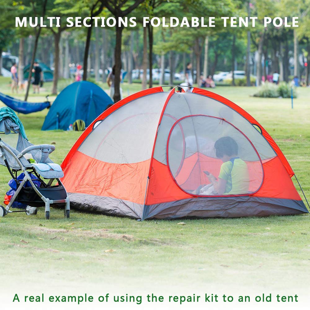 Weanas Tent Poles Replacement, Aluminum Rod Tent Pole Multifunction Lightweight Tent Pole Repair Kit, 7001 Series Aluminum Heate