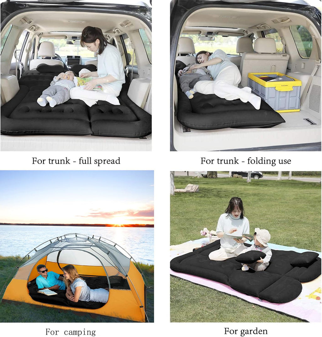 Saygogo Suv Air Mattress Camping Bed Cushion Pillow Inflatable Thickened Car Air Bed Mattress With Electric Air Pump Portable Sl
