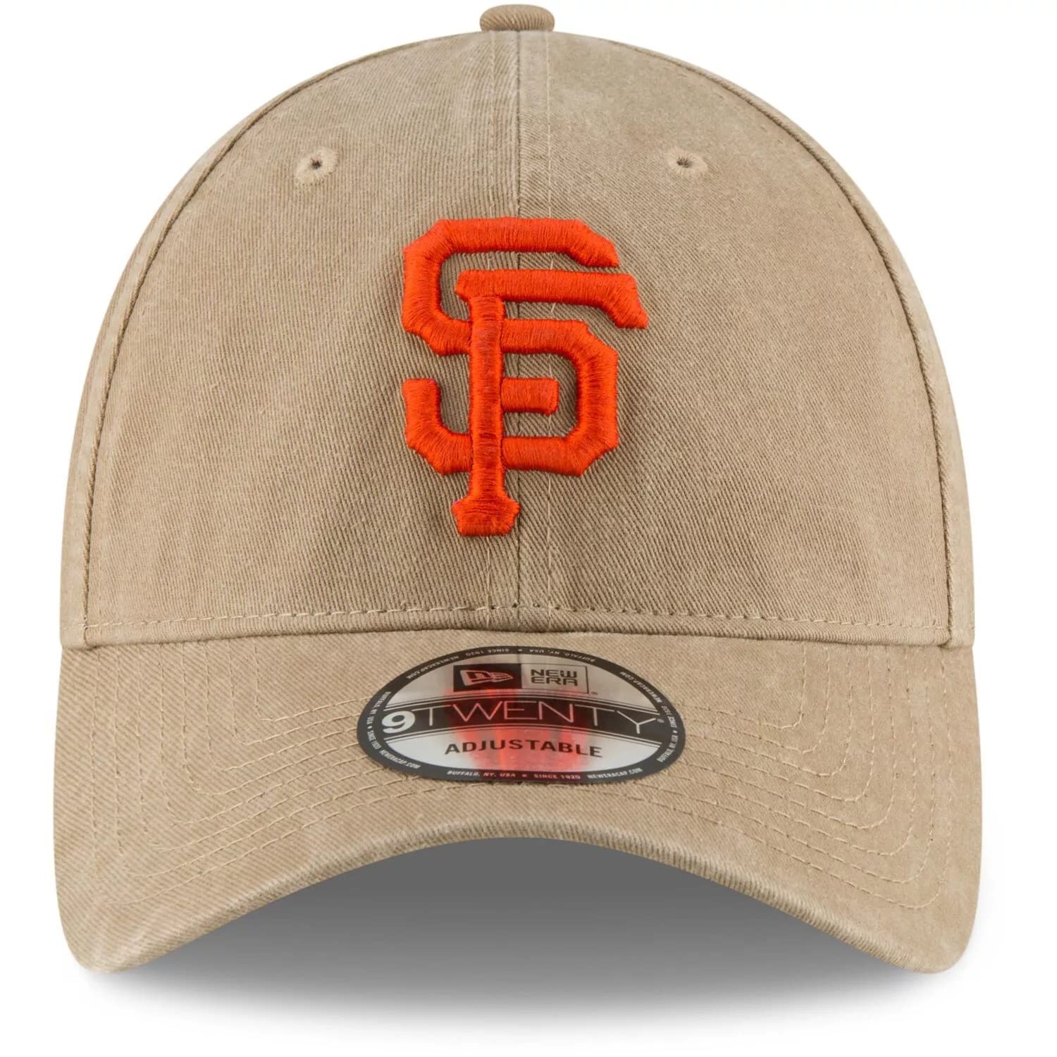 New Era Mlb Khaki Core Classic 9Twenty Adjustable Hat Cap One Size Fits All (San Francisco Giants Khaki)