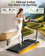 Akluer Walking Pad Treadmill, 330Lbs Capacity, Compact Walking Pad, 2.5Hp Desk Treadmills, 45Db Silent Operation, Foldable Tread