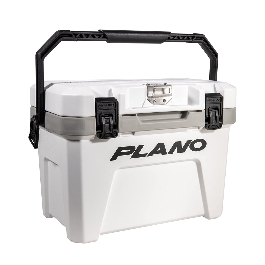Plano Frost 21-Quart Hard Cooler, Includes Dry Basket, Small, White And Black, Durable, Insulated Ice Chest For Camping, Fishing