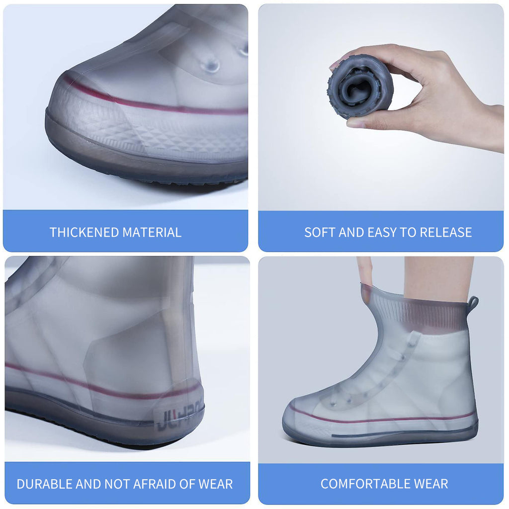 Soogree Shoe Covers Waterproof Rain Shoes Covers Reusable Foldable Rain Boots Slip Resistant Rubber Sole Overshoes Protectors Fo