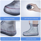 Soogree Shoe Covers Waterproof Rain Shoes Covers Reusable Foldable Rain Boots Slip Resistant Rubber Sole Overshoes Protectors Fo