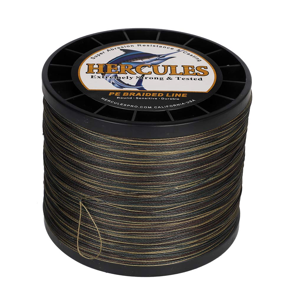 Hercules Braided Fishing Line 2000M 2187Yds 10Lbs-200Lbs Pe Superline 8 Strands (Camouflage 120Lb/54.5Kg 0.58Mm)