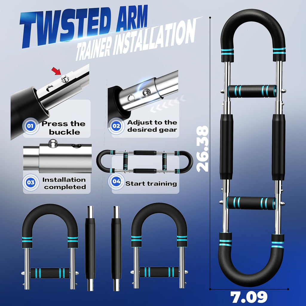 Twister Arm Trainer for Men, Adjustable Chest Workout Equipment for Home Gym, Muscle Builder & Strength Training for Arms, Chest